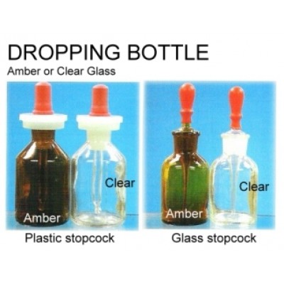 滴 樽 CLEAR OR AMBER DROPPING BOTTLE WITH GLASS STOPCOCK 60ml